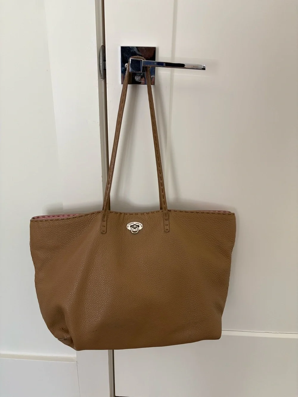 FENDI Soft Leather Tote Bag in Tan - Classic Everyday Carry